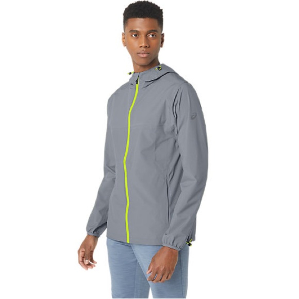 Asics Men's Waterproof Jacket Performance Sheet Rock/Lime Zest - Sz M or L NWOT